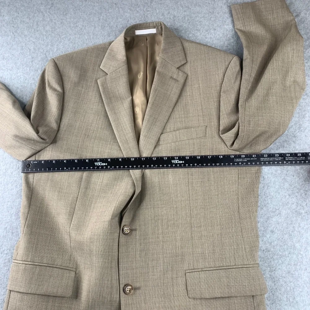 Lauren Ralph Lauren‎ Blazer 42L Brown Wool Blend Natural Stretch Jacket